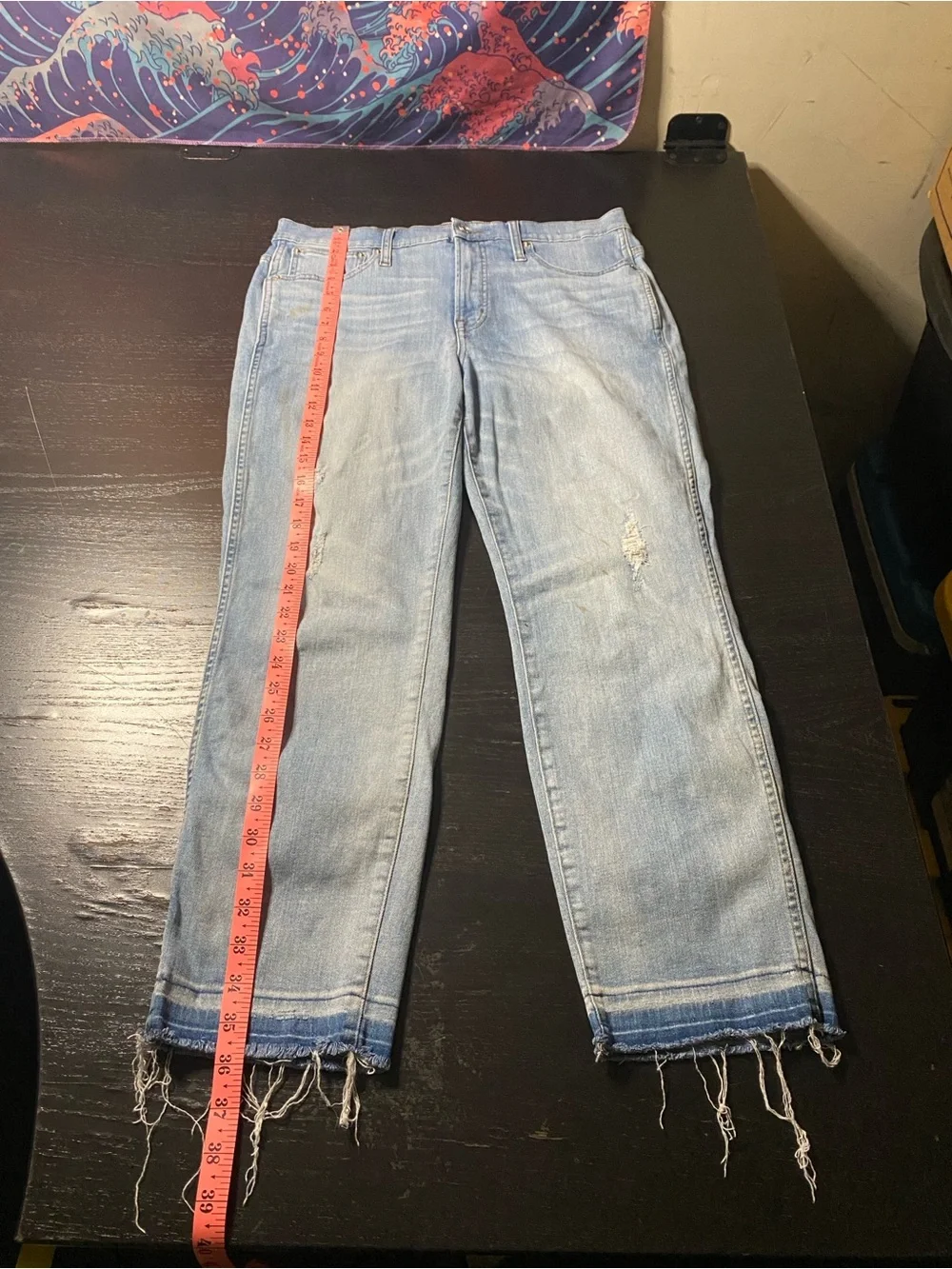 J. Crew Light Blue Distressed Jeans with Frayed Hem